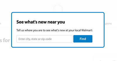 Wal-Mart location prompt