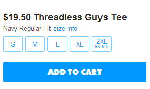 Screenshot of large add to cart button