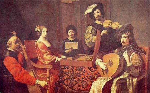 Historical painting of musicians